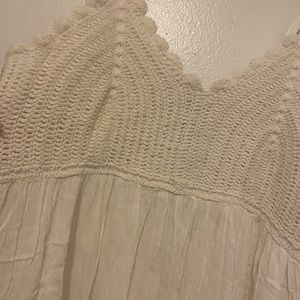 Very long summer dress  with crochet top off white SZxl brand new
